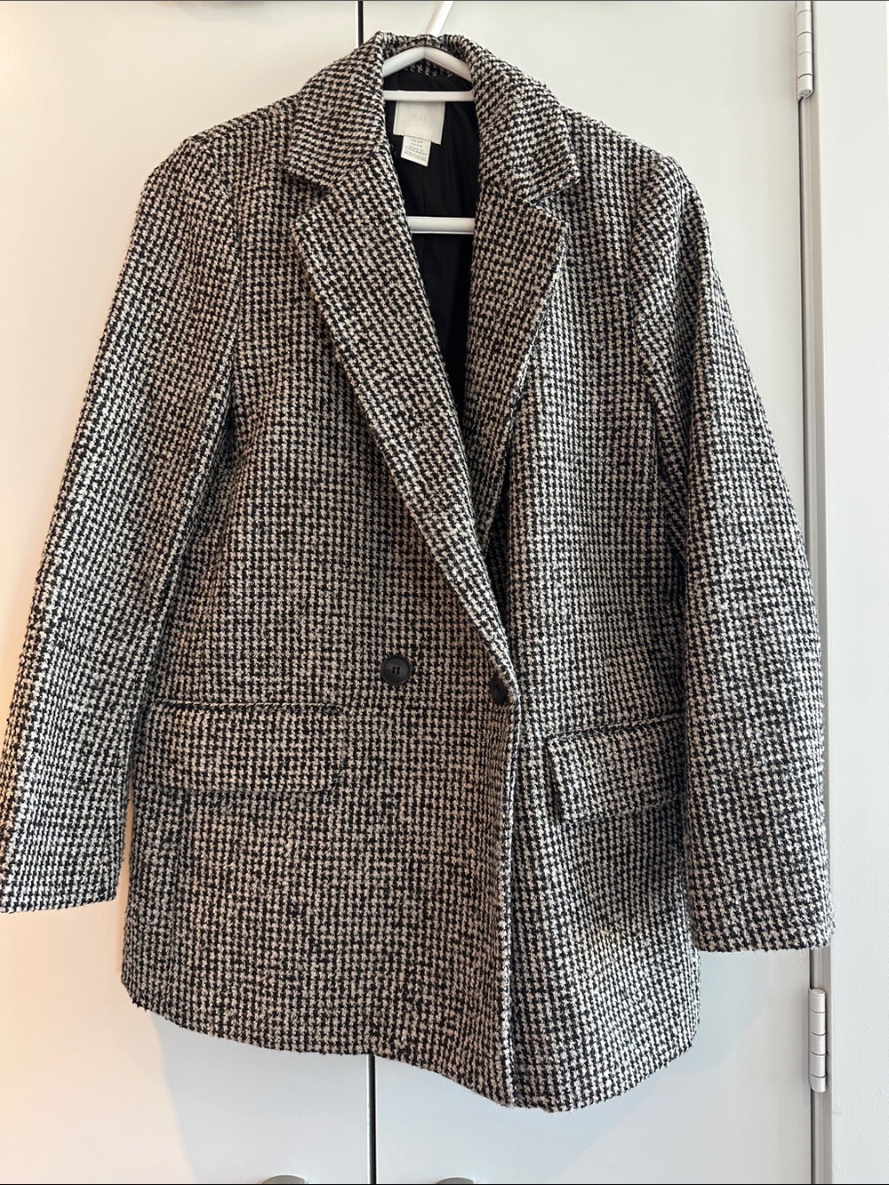 H&M Black & White Houndstooth Blazer Jacket